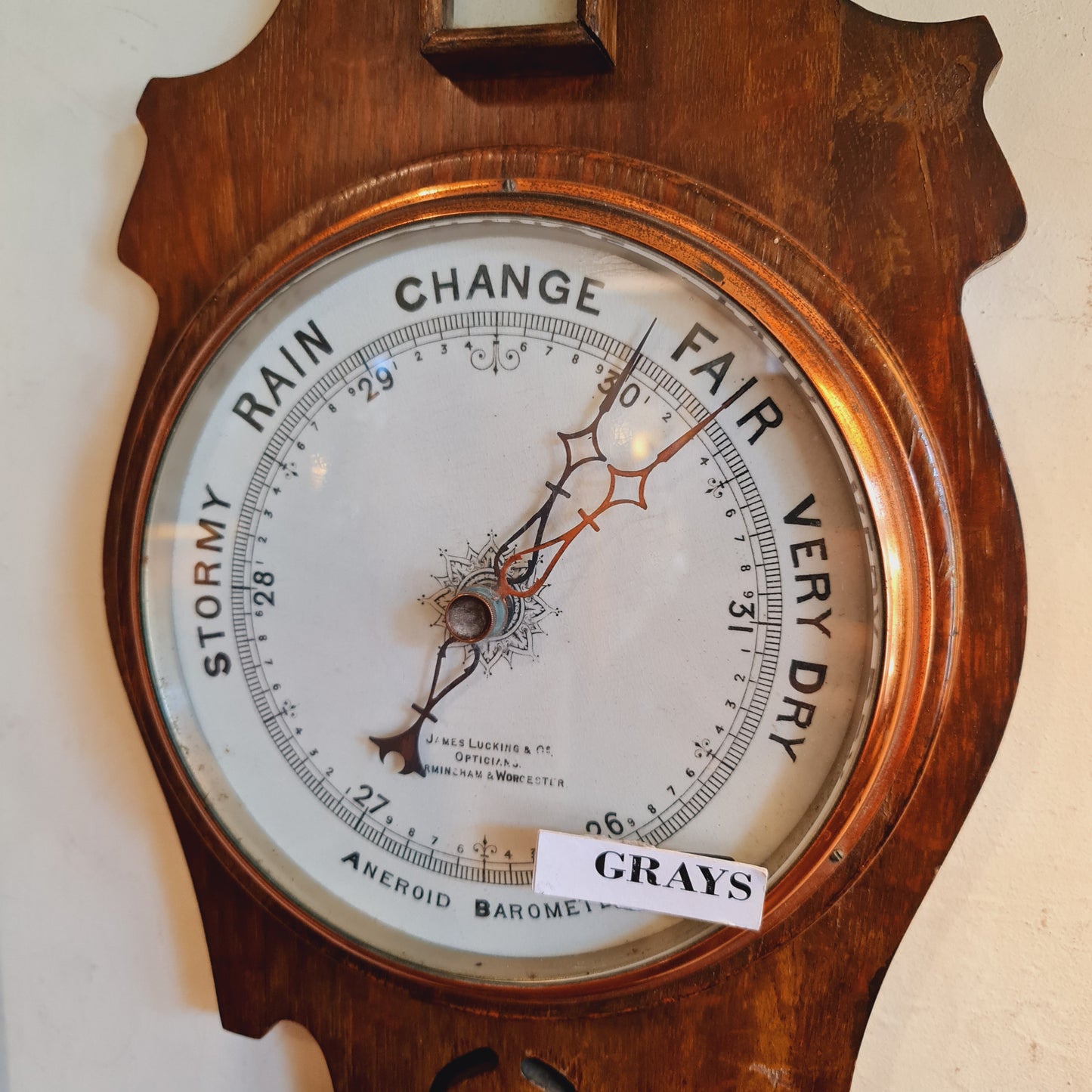 Antique Barometer with Thermometer by James Lucking England Victorian