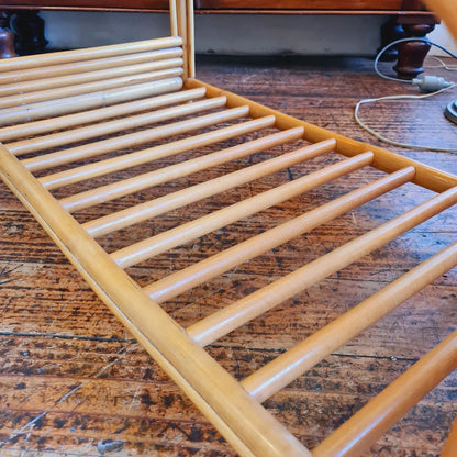 Rectangular Coffee Table with a Cane Frame and a Glass Top