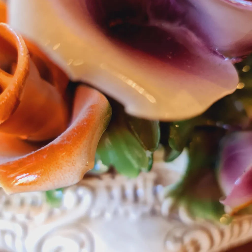 Genuine Italian Capodimonte Ceramic Flower Arrangement