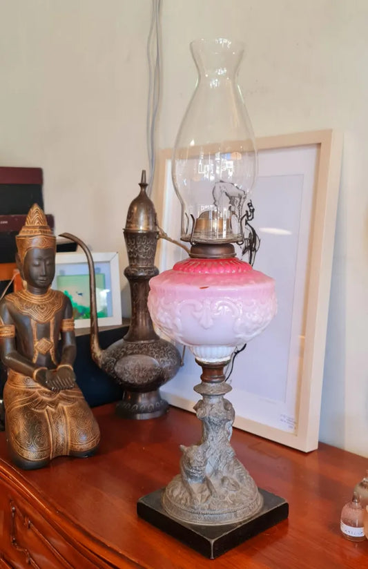 Antique Paraffin Lamp in the Banquet Style