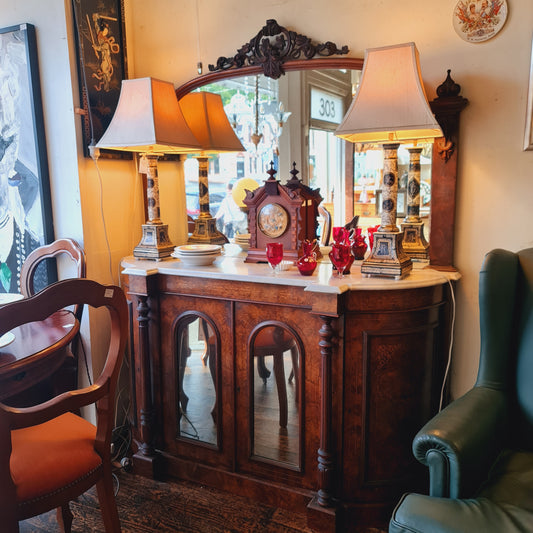 Chiffonier or Sideboard Antique Marble top and Mirror Doors
