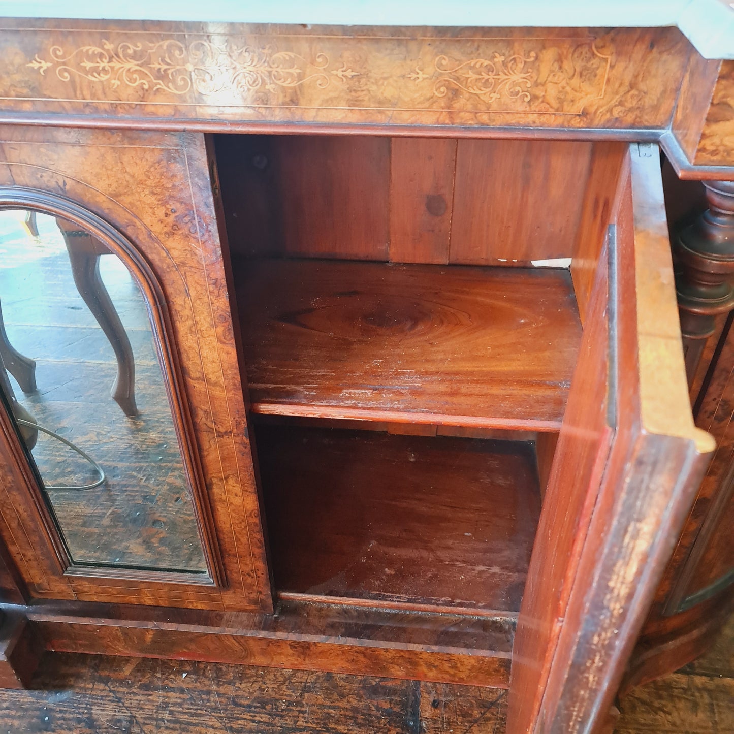 Chiffonier or Sideboard Antique Marble top and Mirror Doors