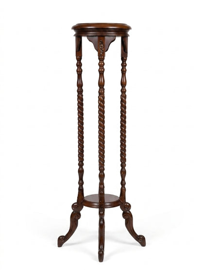 Victorian Style Mahogany Jardinière Stand with Barley Twist Columns