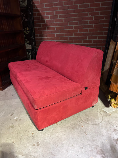Folding Sofa Bed Red Velvet Compact Double Size