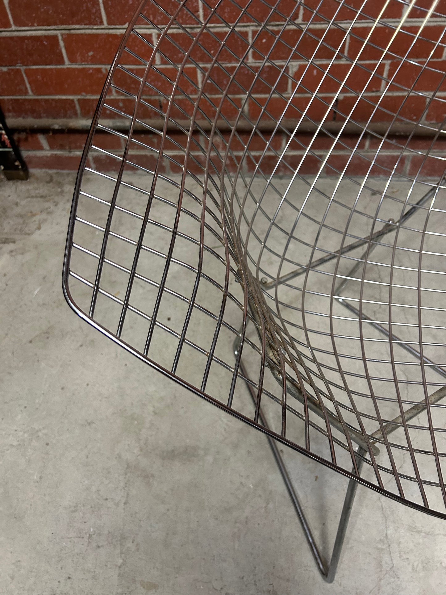 Bertoia Style Diamond Chair in Chrome