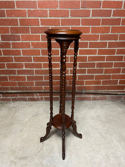 Victorian Style Mahogany Jardinière Stand with Barley Twist Columns