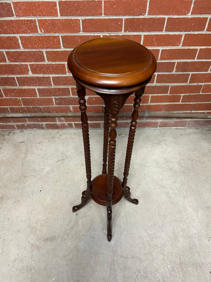 Victorian Style Mahogany Jardinière Stand with Barley Twist Columns