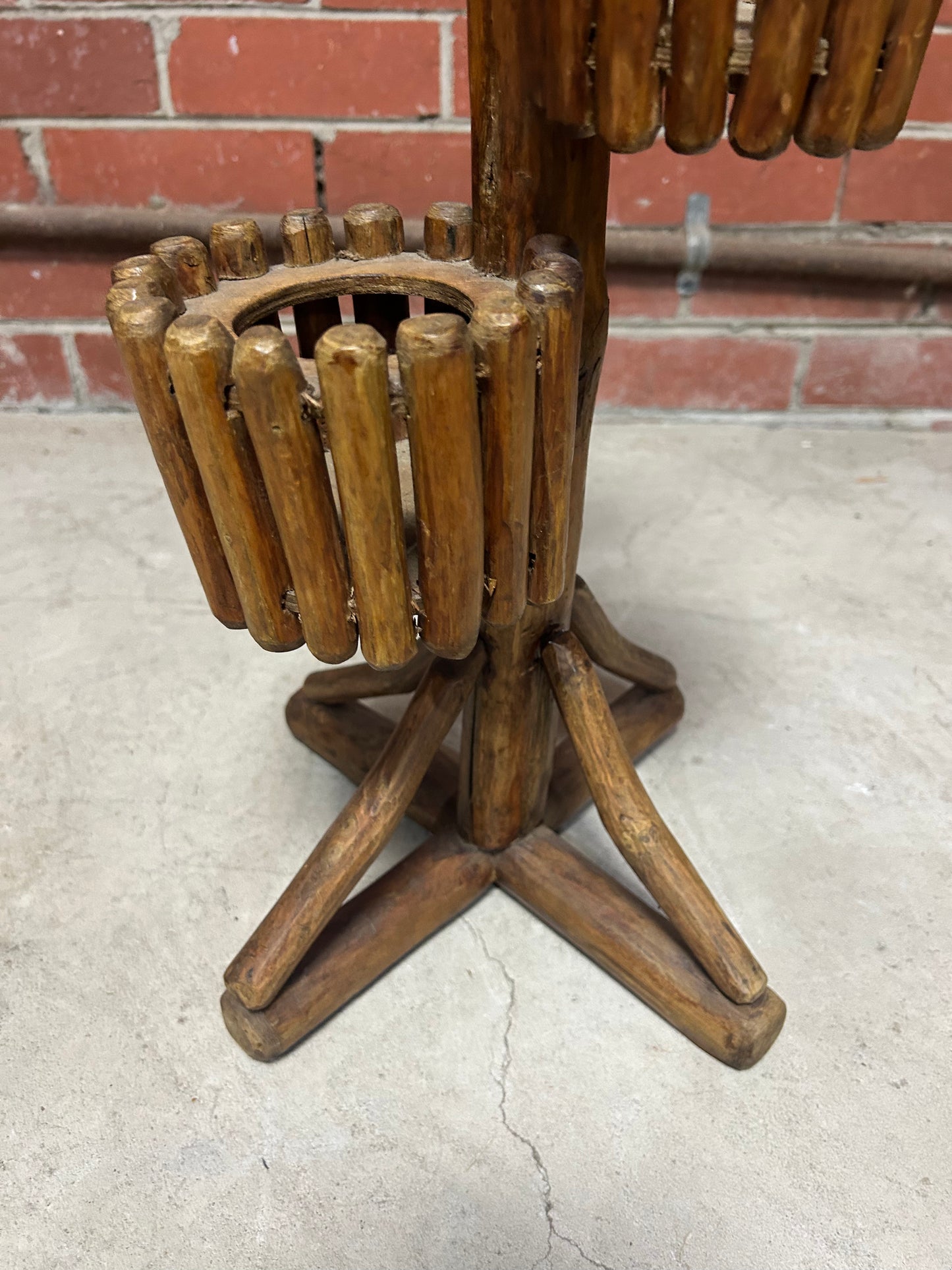 Vintage Wooden Dowel Stand — Candle Holder or Wine Rack