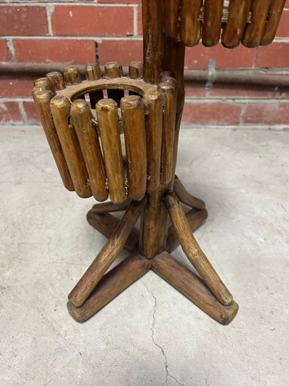 Vintage Wooden Dowel Stand — Candle Holder or Wine Rack