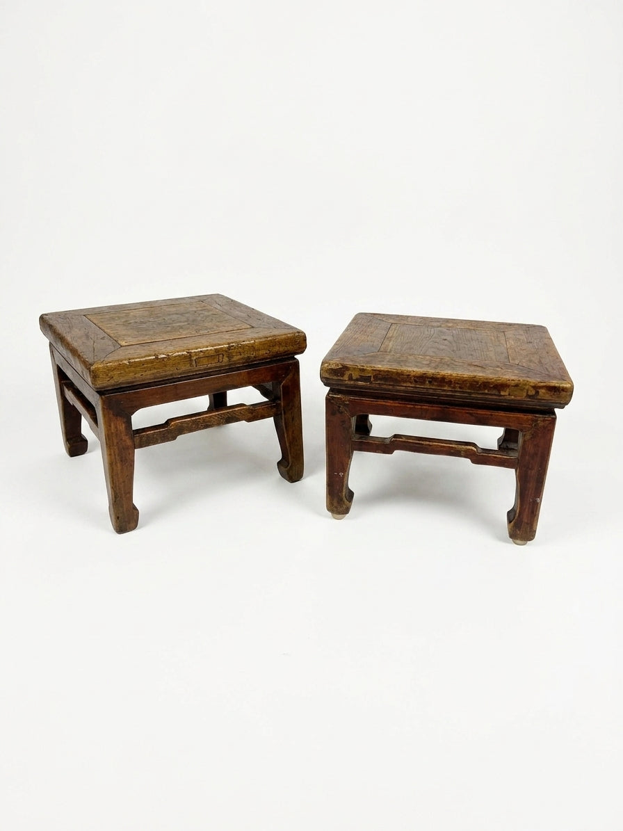 Pair of Chinese Hardwood Low Stools | Ming Style