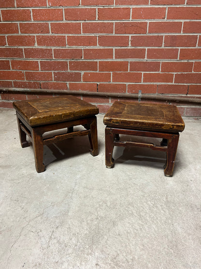 Pair of Chinese Hardwood Low Stools | Ming Style