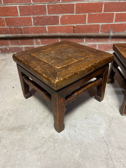 Pair of Chinese Hardwood Low Stools | Ming Style
