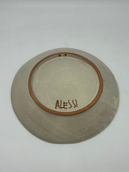 Set of 3 Hand‑Painted Alessi Ceramic Plates – Caltagirone, Italy