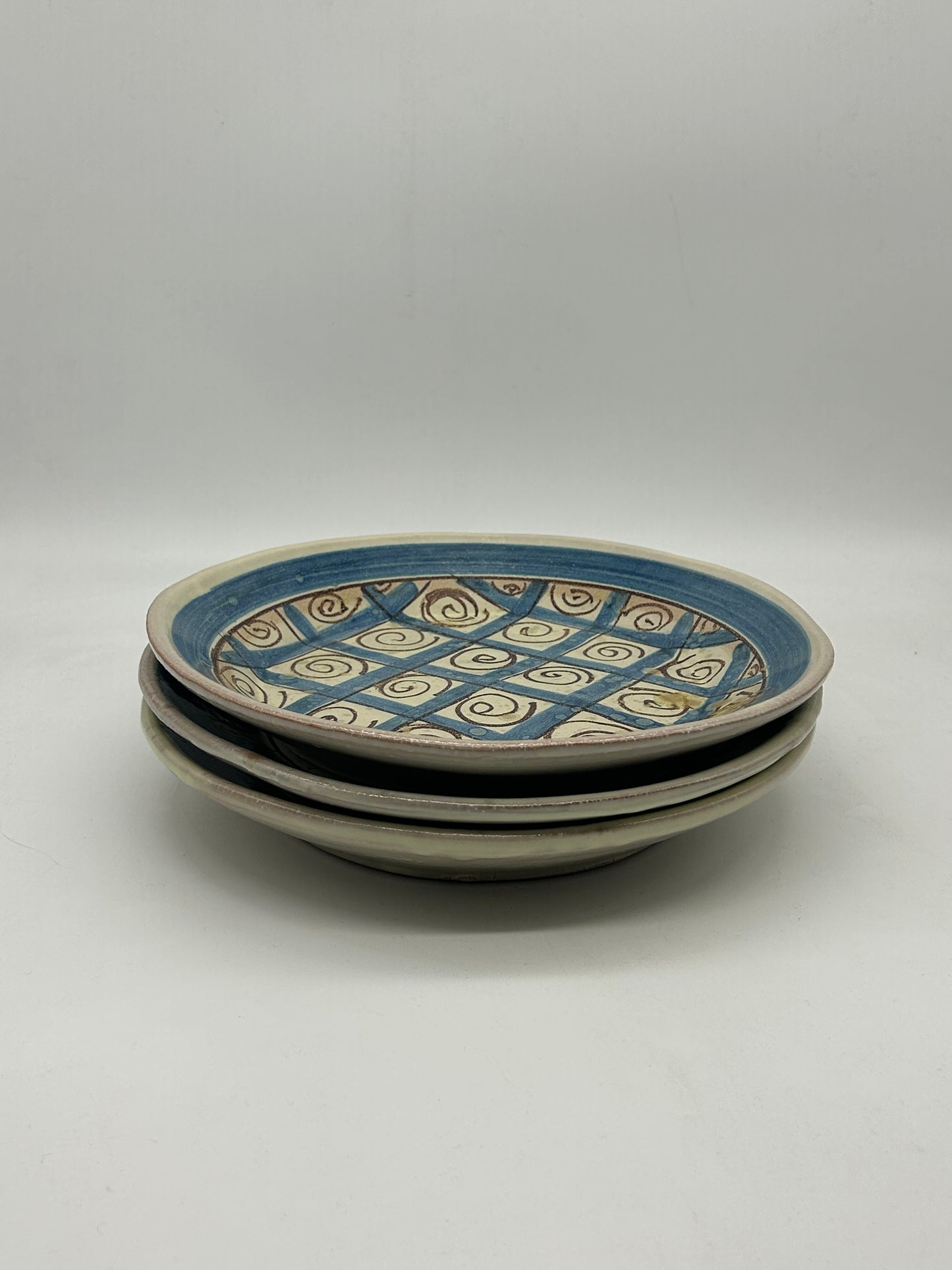 Set of 3 Hand‑Painted Alessi Ceramic Plates – Caltagirone, Italy
