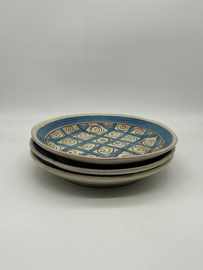 Set of 3 Hand‑Painted Alessi Ceramic Plates – Caltagirone, Italy