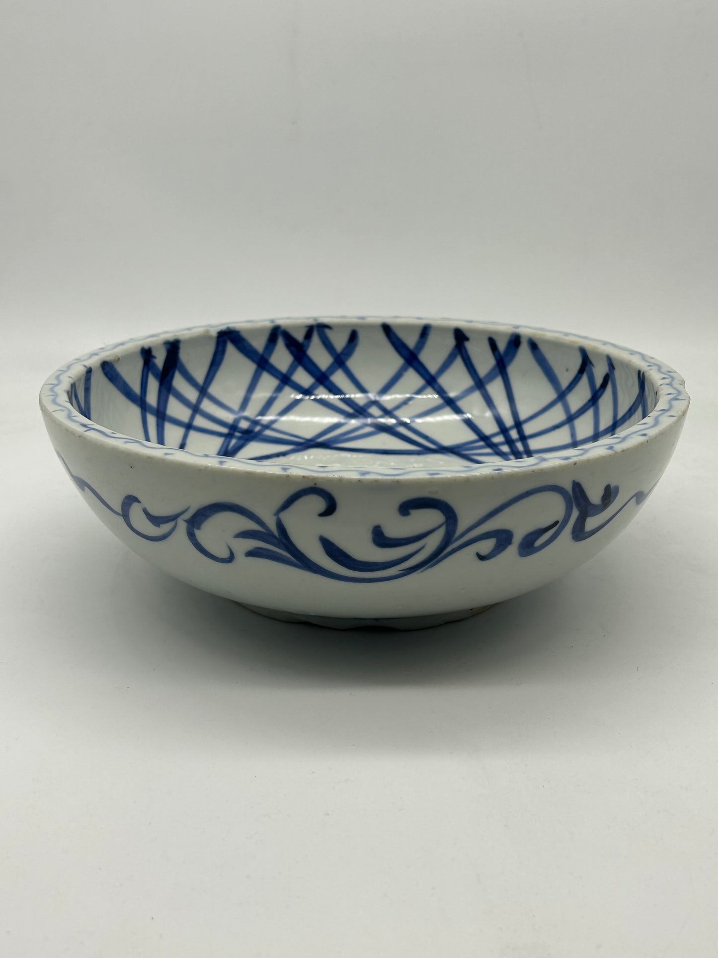 Blue and White Decorative Bowl – Unmarked