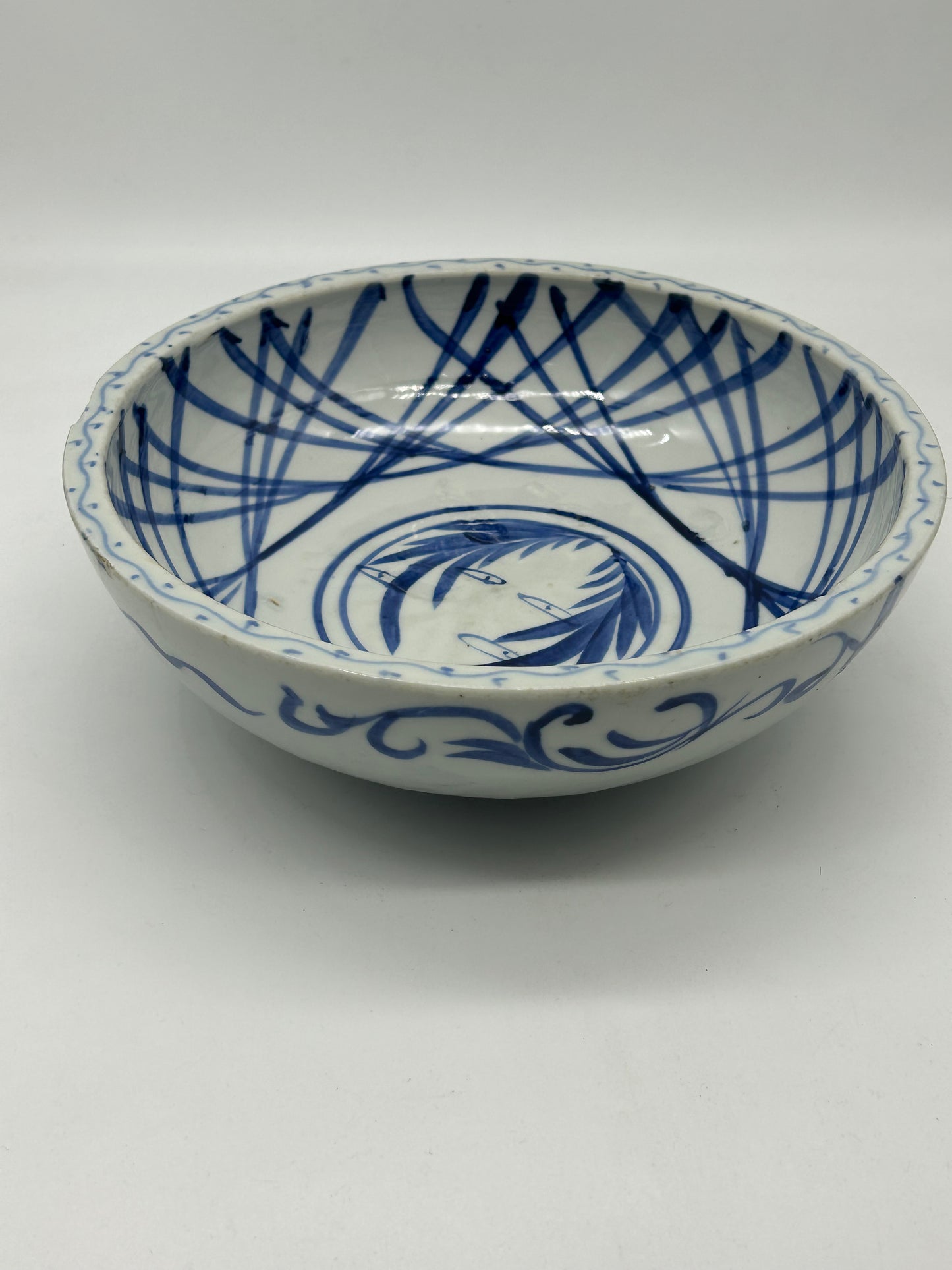 Blue and White Decorative Bowl – Unmarked