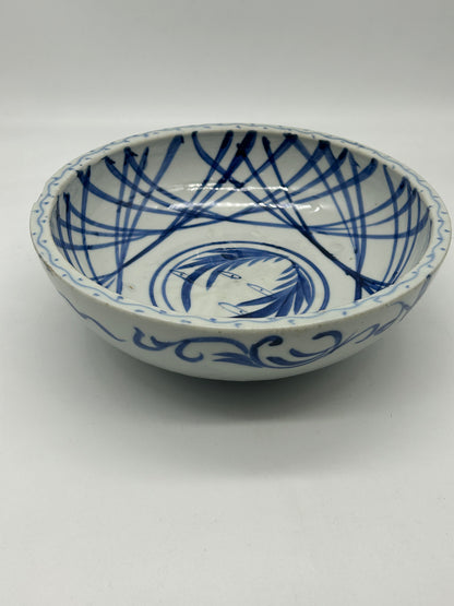 Blue and White Decorative Bowl – Unmarked