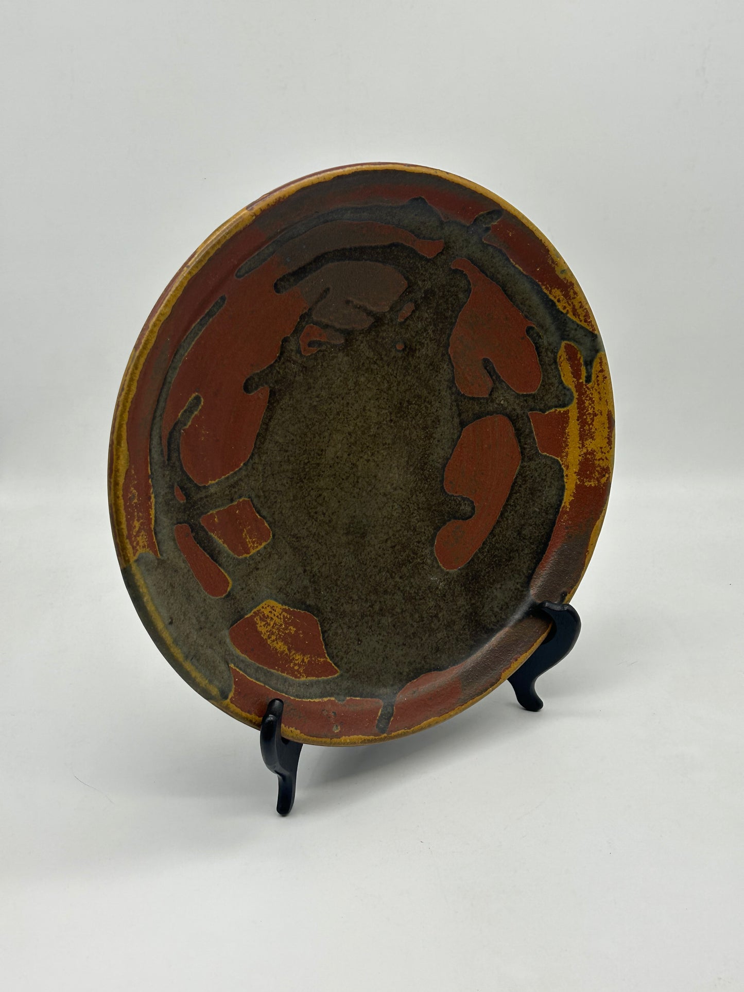 Studio Pottery Glazed Plate – Unmarked