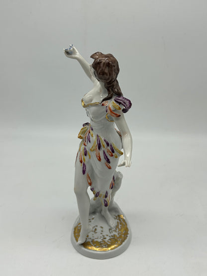 Wallendorf Porcelain Figurine with Birds – Crown W 1764 Mark