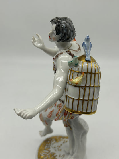 Wallendorf Porcelain Figurine with Birds – Crown W 1764 Mark