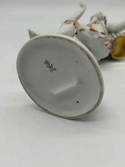 Wallendorf Porcelain Figurine with Birds – Crown W 1764 Mark