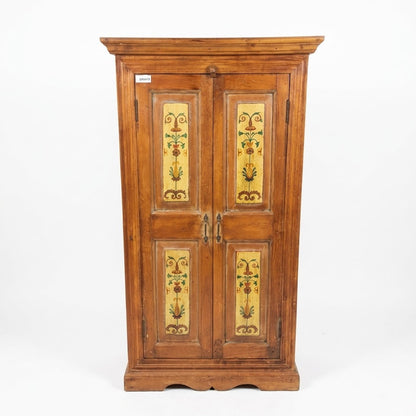Rustic Cabinet with Painted Doors and Shelving