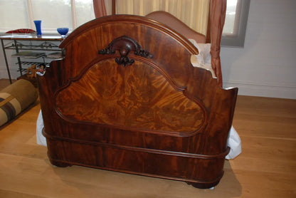 Antique Half Tester Bed Mahogany Canopy Queen Size
