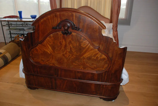 Antique Half Tester Bed Mahogany Canopy Queen Size