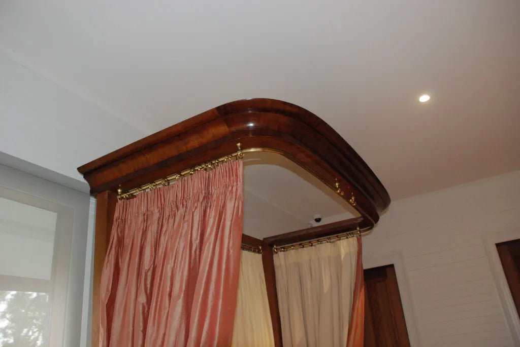 Antique Half Tester Bed Mahogany Canopy Queen Size