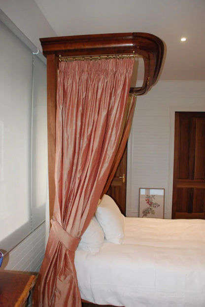 Antique Half Tester Bed Mahogany Canopy Queen Size