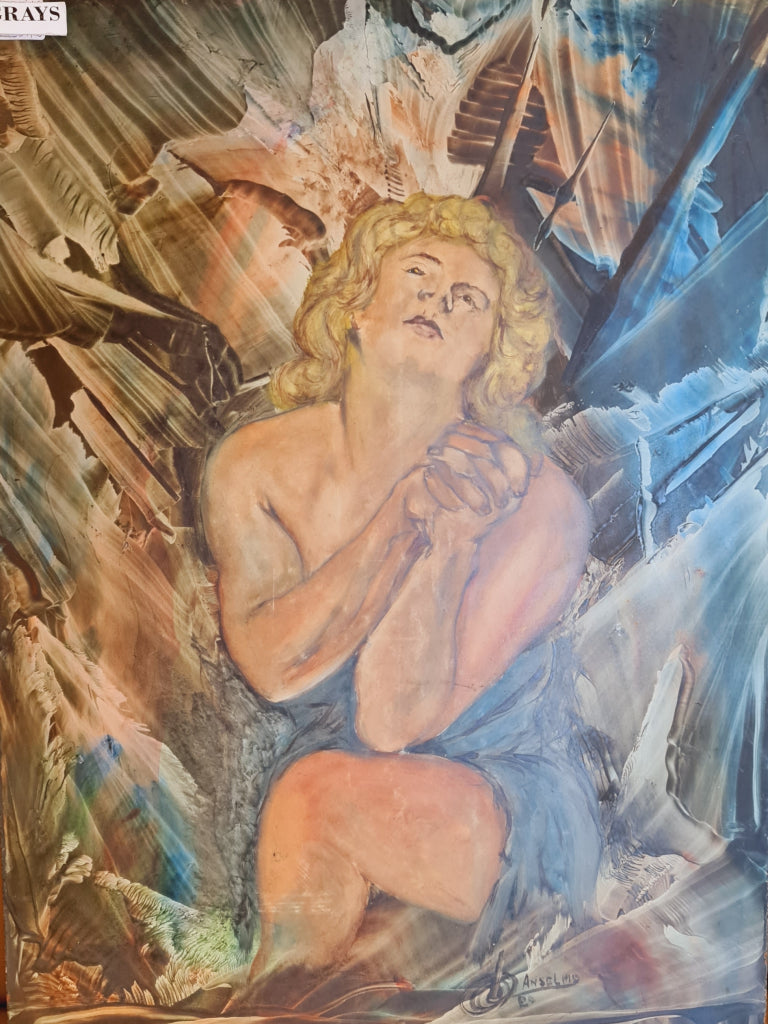 Painting of Nude Female an Original Work on Masonite