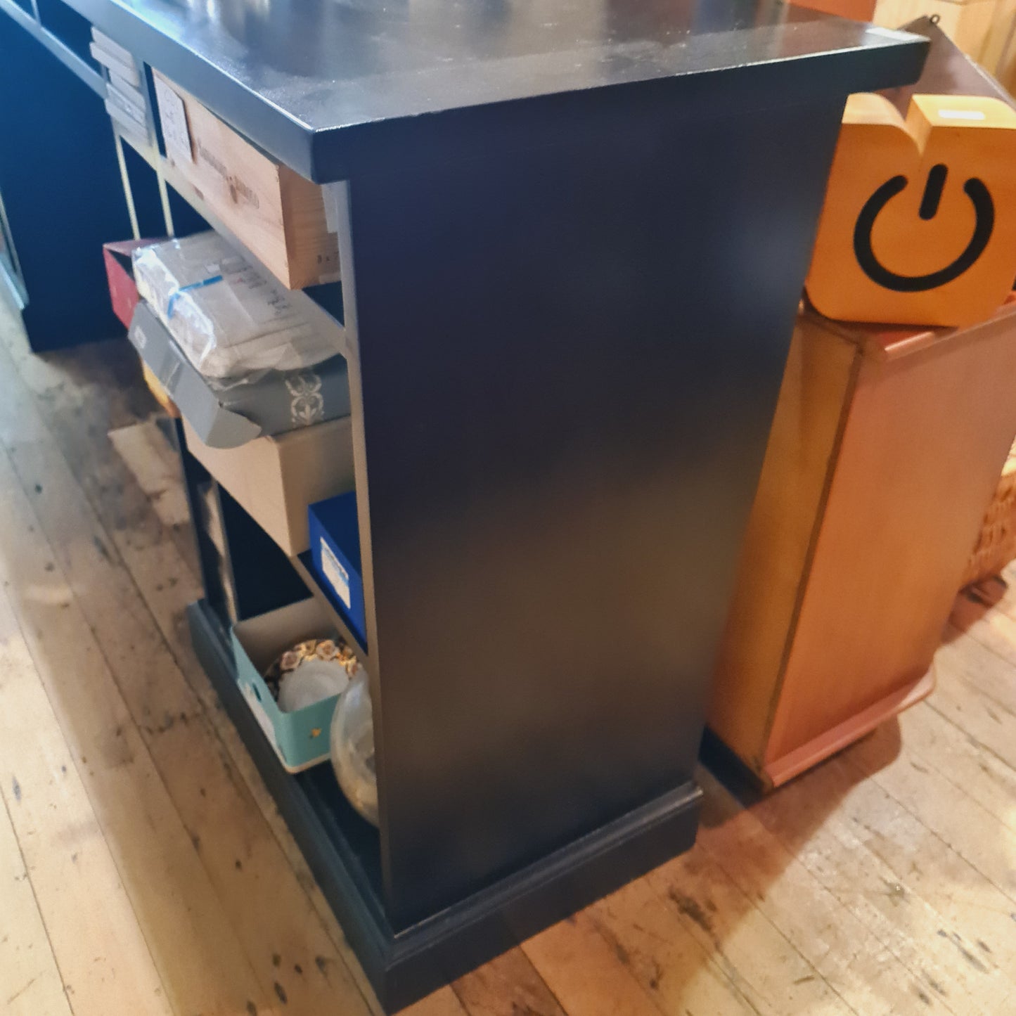 Modern Black Standing Desk with Huge Storage
