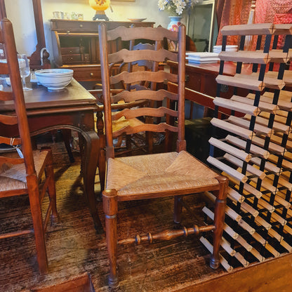 French Extension Table for 14 with 8 Rush Seated Chairs