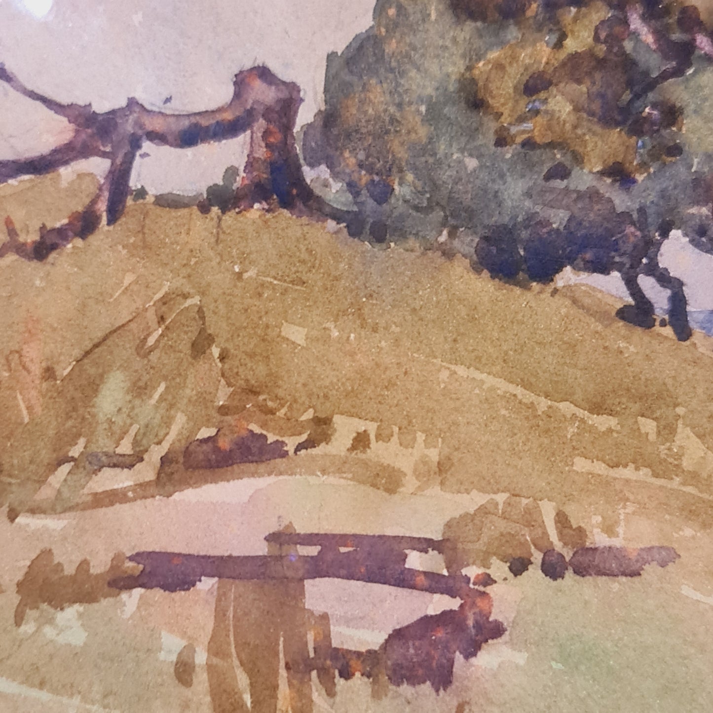 Seascape in Watercolour by C. H. Woods Australian Painting of Coastal Scene