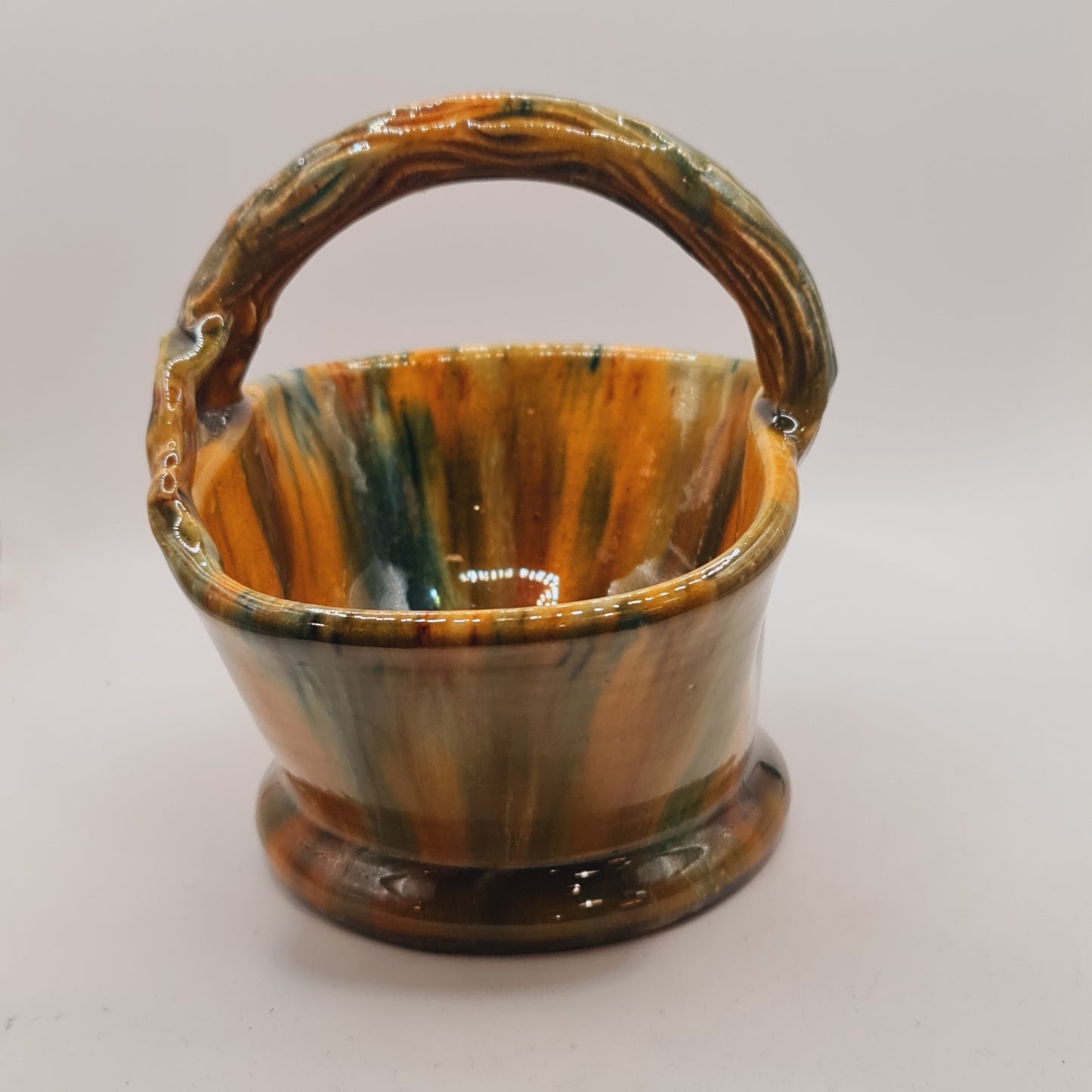 John Campbell Pottery Basket Australian Pottery