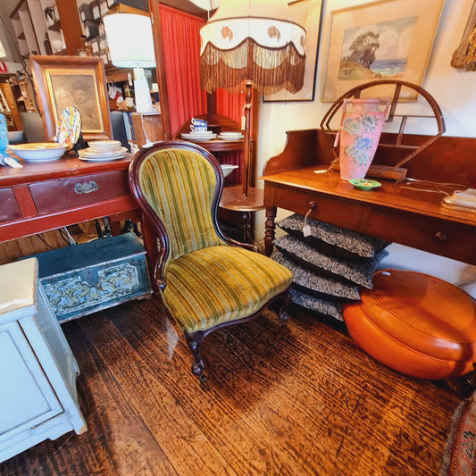 Antique Slipper Chair Nursing Bedroom Armchair