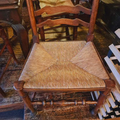 French Extension Table for 14 with 8 Rush Seated Chairs