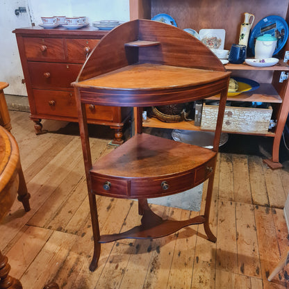 Georgian Watnot Corner Stand with Drawer