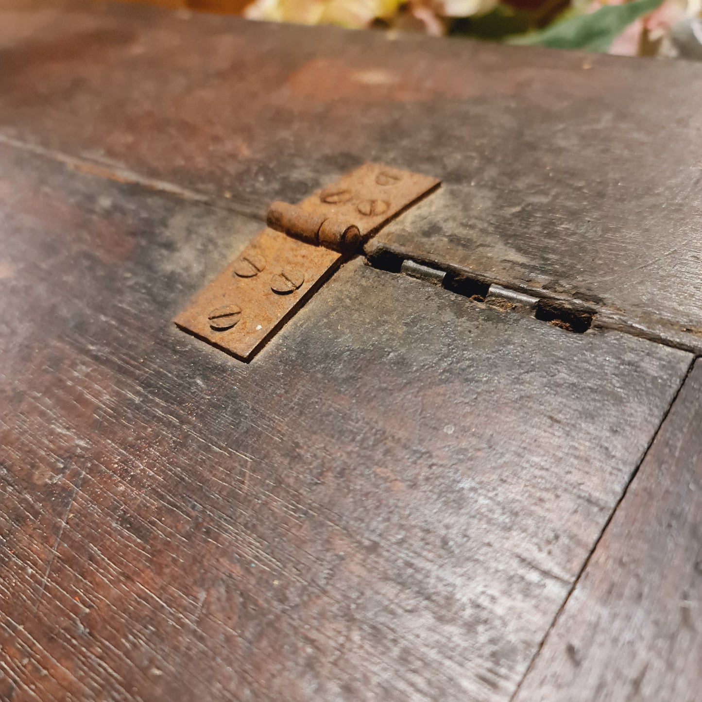 Antique Writing or Drawing Box with Inclined Top and Lift Up Lid
