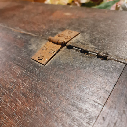 Antique Writing or Drawing Box with Inclined Top and Lift Up Lid