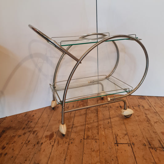 Deco Chrome Coctail Trolley or Cart 1920 Bar