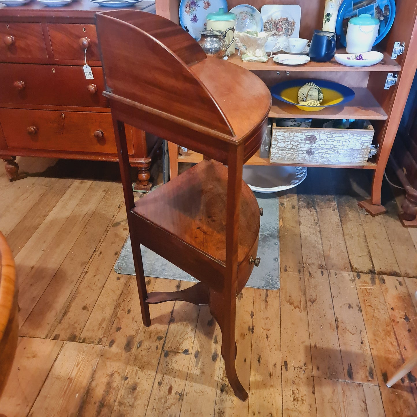 Georgian Watnot Corner Stand with Drawer