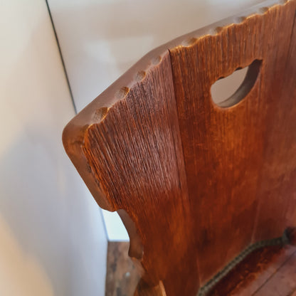 Antique Desk Chair from Holland Oak and Leather