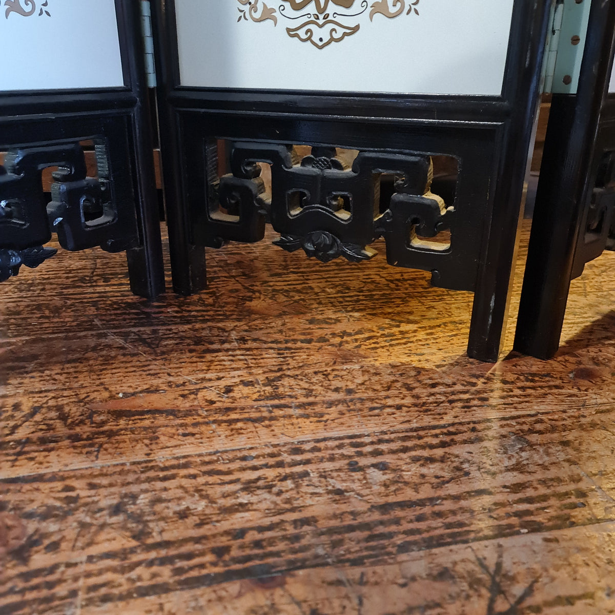 Three Panel Chinese Screen Room Divider Privacy Antique Style
