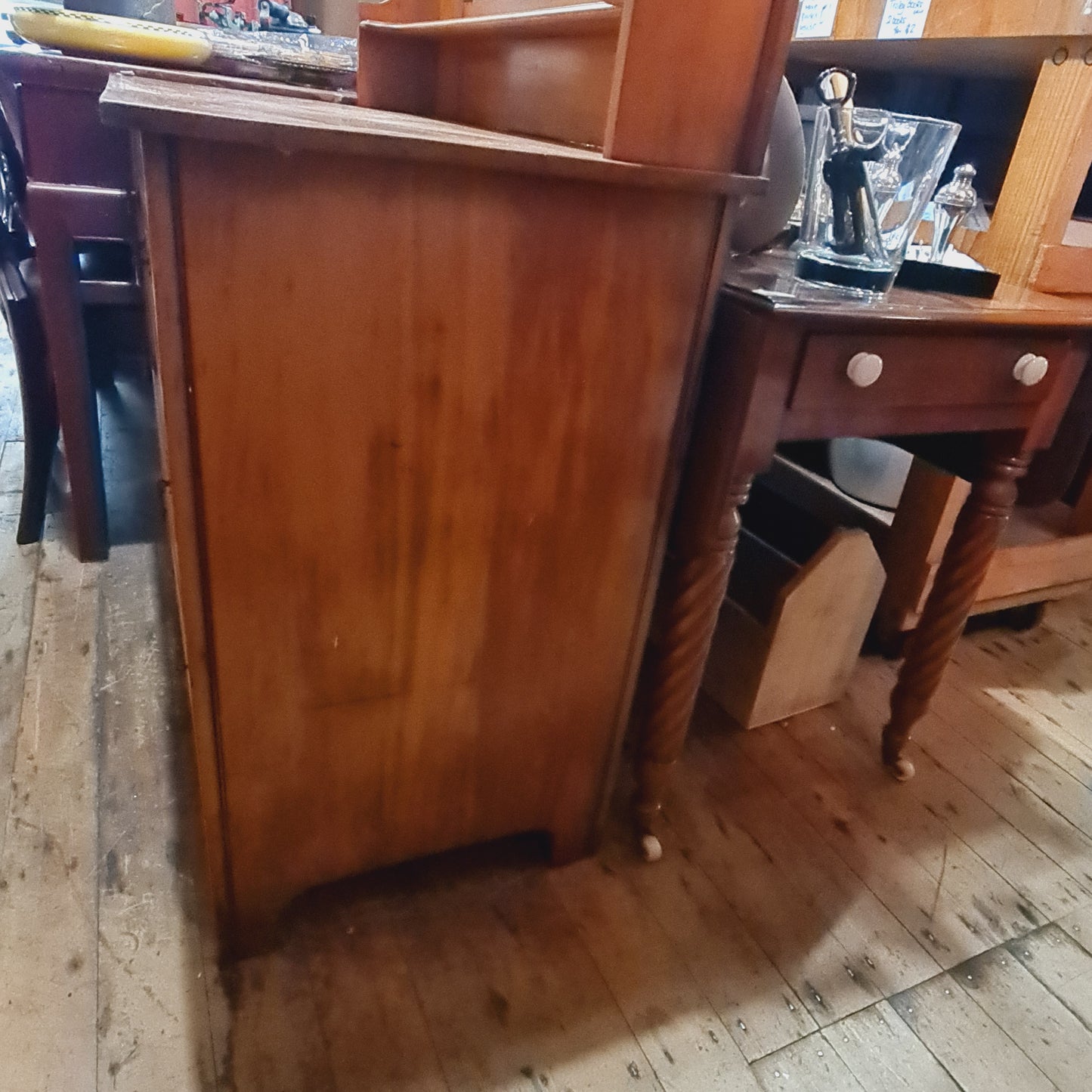 Antique Kauri Pine Dressing Table with Drawers and Mirror