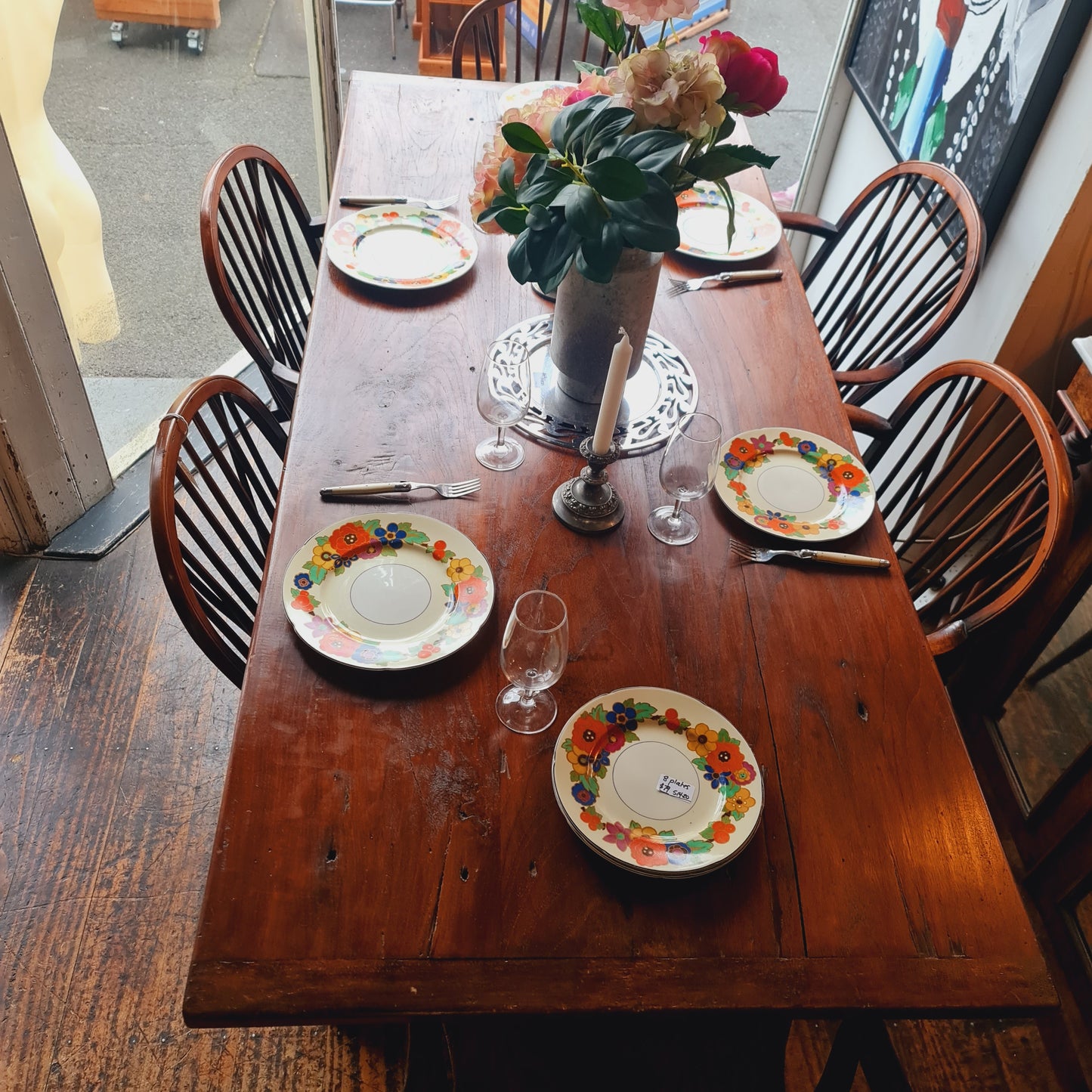 Long Antique Dining Table Refectory