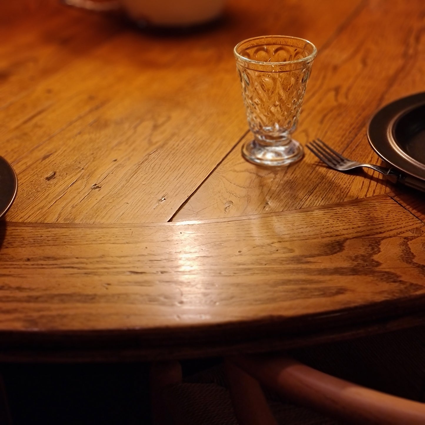 Round Solid Oak Table in the French Provincial Style