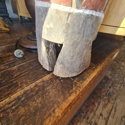 African Standing Drum with Original Leather
