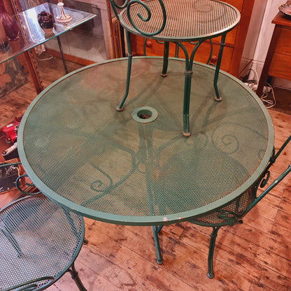 Garden Setting Round Table and Four Chairs Wrought Iron